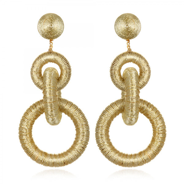 Gold Three Hoop Earrings Image