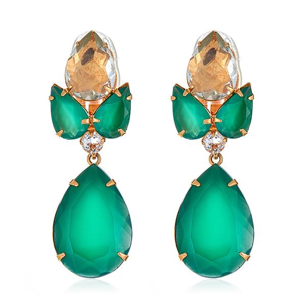 Green Onyx Amethyst Earrings Image