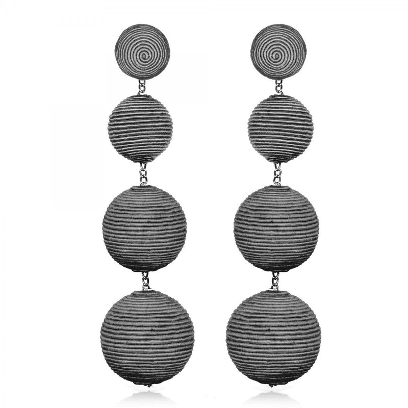 Grey Silk Gumball Earrings Image