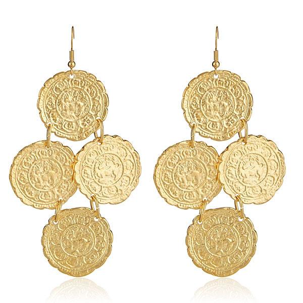 Kenneth Jay Lane Coin Earrings in gold