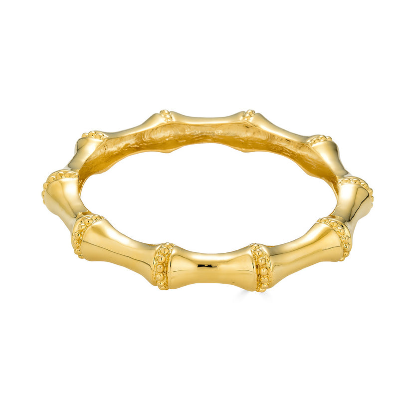 Kenneth Jay Lane Gold Bamboo Bangle Bracelet | HAUTEheadquarters