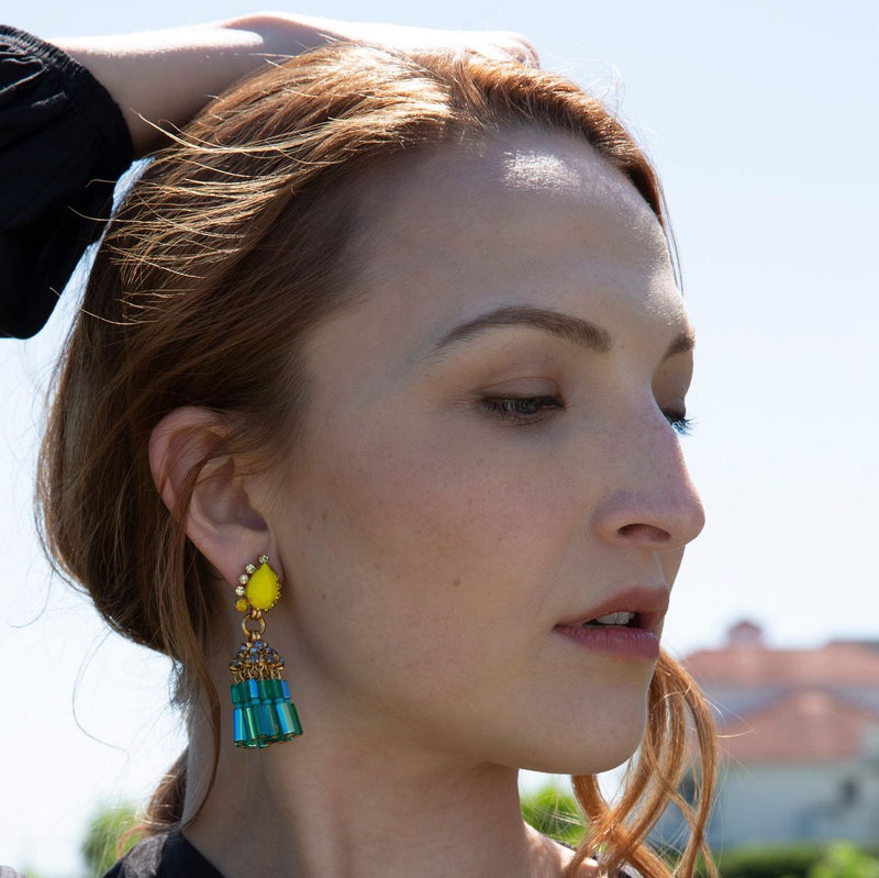 Elizabeth Cole London Yellow Green Earrings