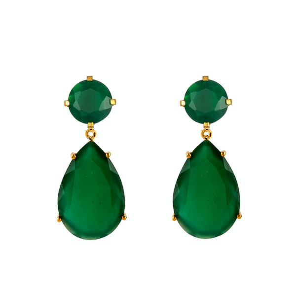 Angelina Mini Green Onyx Earrings Bounkit 