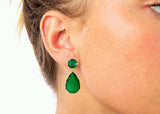 Green Onyx Mini Angelina Earrings by Bounkit NYC