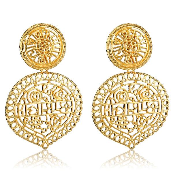 Kenneth Jay Lane Moroccan Earrings gold  clip on 