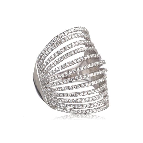 Pave Silver Knuckle Ring Image