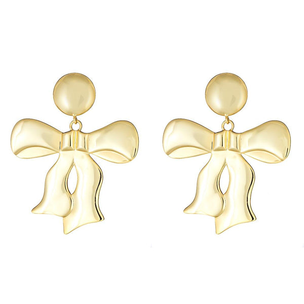 Polished Gold Bow Earrings Image
