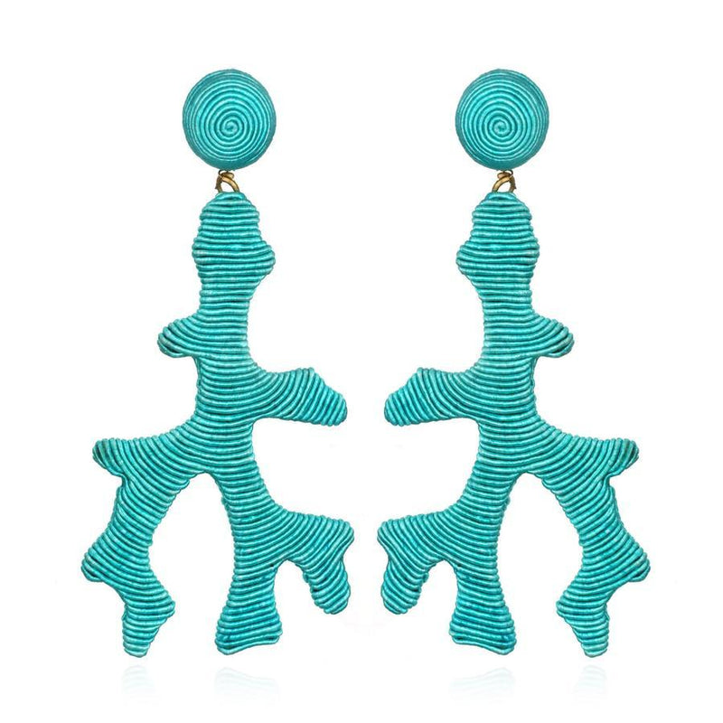 Suzanna Dai Ocean Branch Seychelles Turquoise Earrings in silk