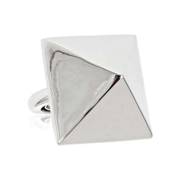 Kenneth Jay  Lane Silver Spike Pyramid Ring adjustable