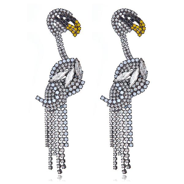 Elizabeth Cole Crystal Svenja Social Swans  Swan Earrings 