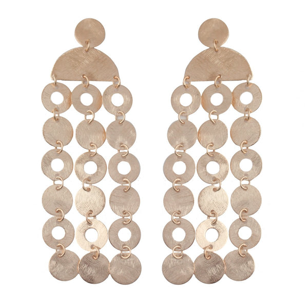 Rose Gold Coin Drop Earrings Image